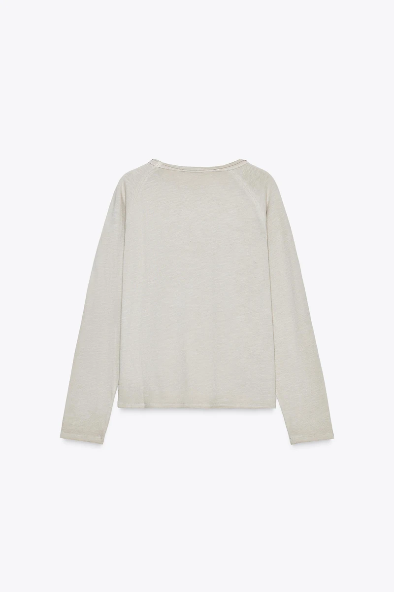 WASHED LONG SLEEVE T-SHIRT