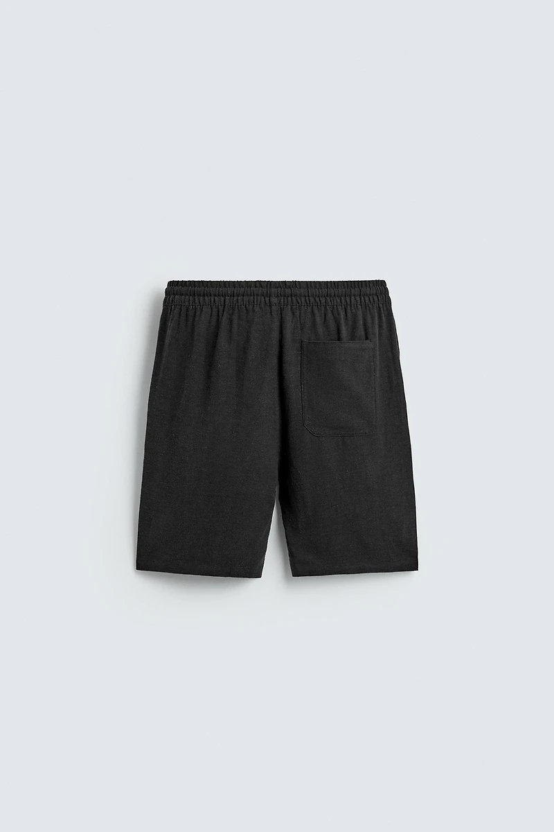 RELAXED FIT VISCOSE - LINEN SHORTS