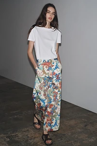 ZW COLLECTION FLORAL MINI FLARE PANTS