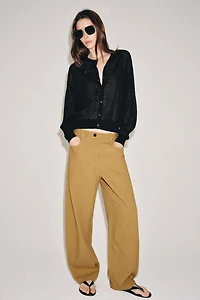 ZW COLLECTION HERRINGBONE TAPERED PANTS