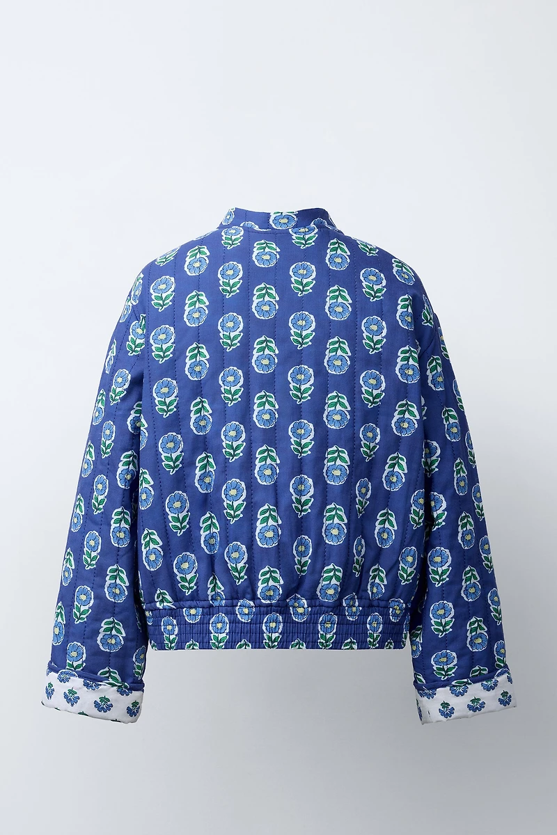 FLORAL PRINT PADDED JACKET