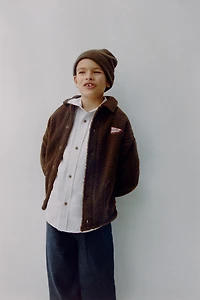 EMBROIDERED TEXT SHIRT WITH COTTON AND LINEN