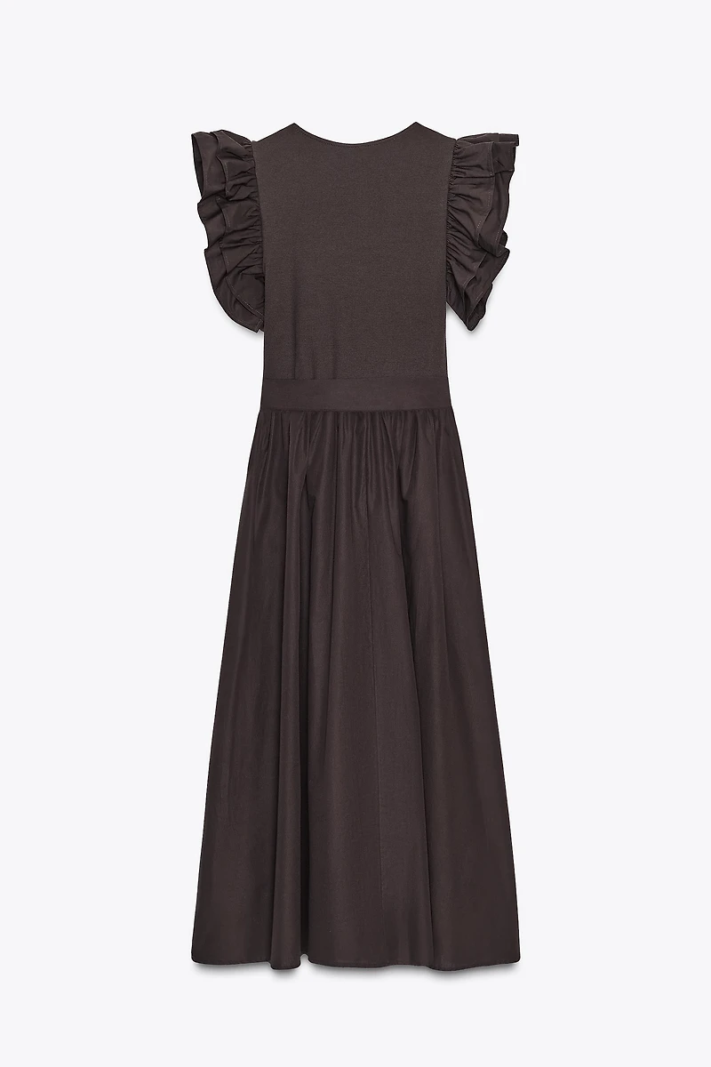 RUFFLED COMBINATION DRESS