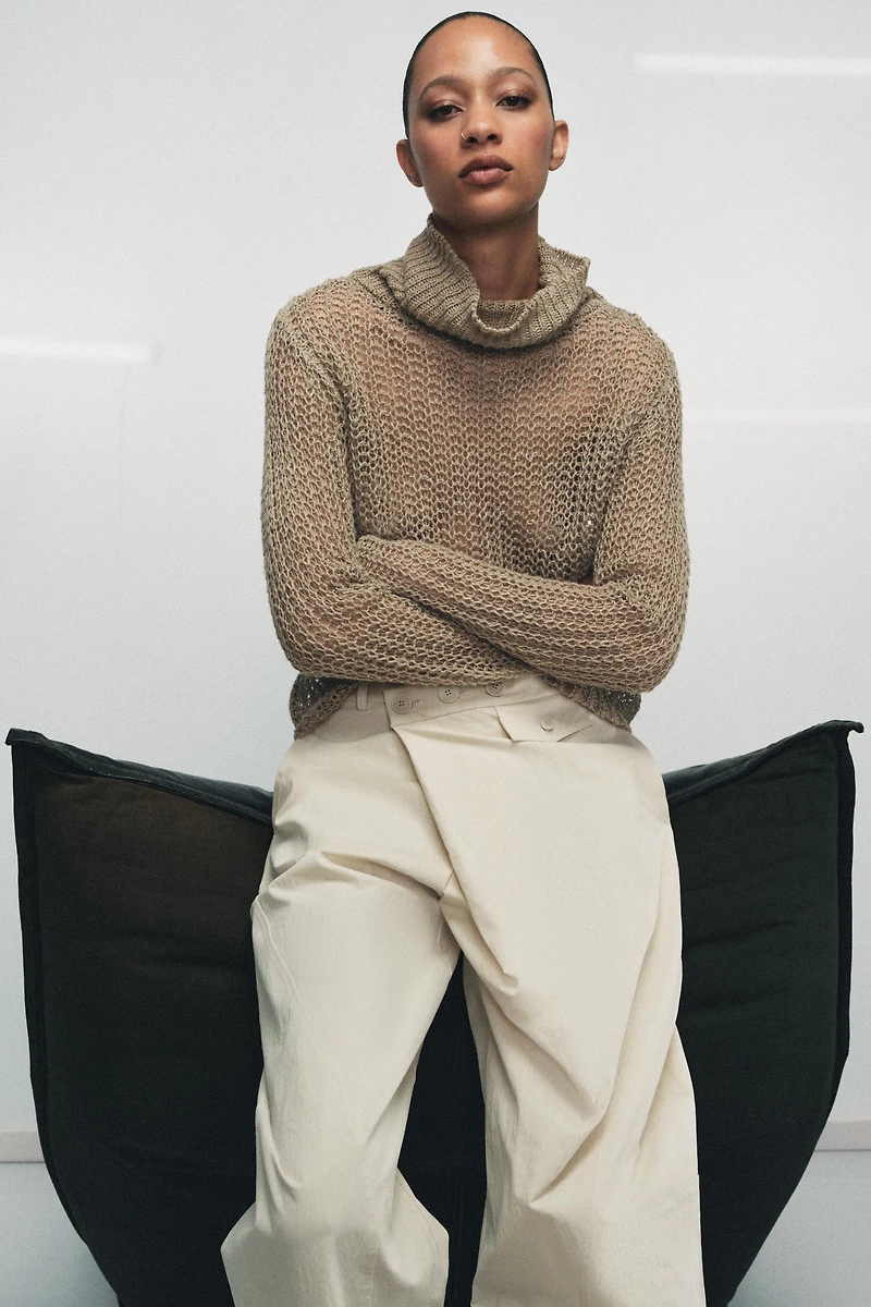 100% LINEN OPENWORK JUMPER