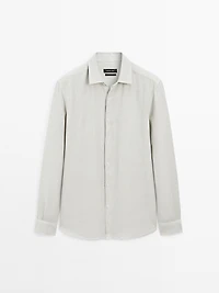 Slim fit linen blend shirt
