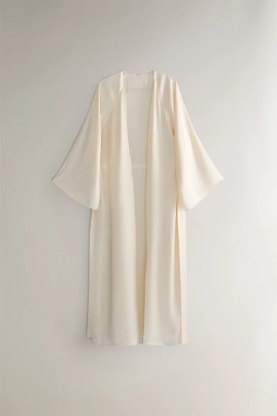 ROBE DE CHAMBRE SOIE BEIGE
