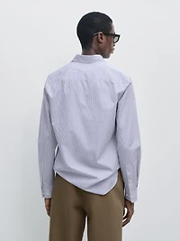 Regular fit striped 100% cotton shirt