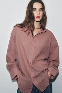ZW COLLECTION TEXTURED OVERSIZED SHIRT