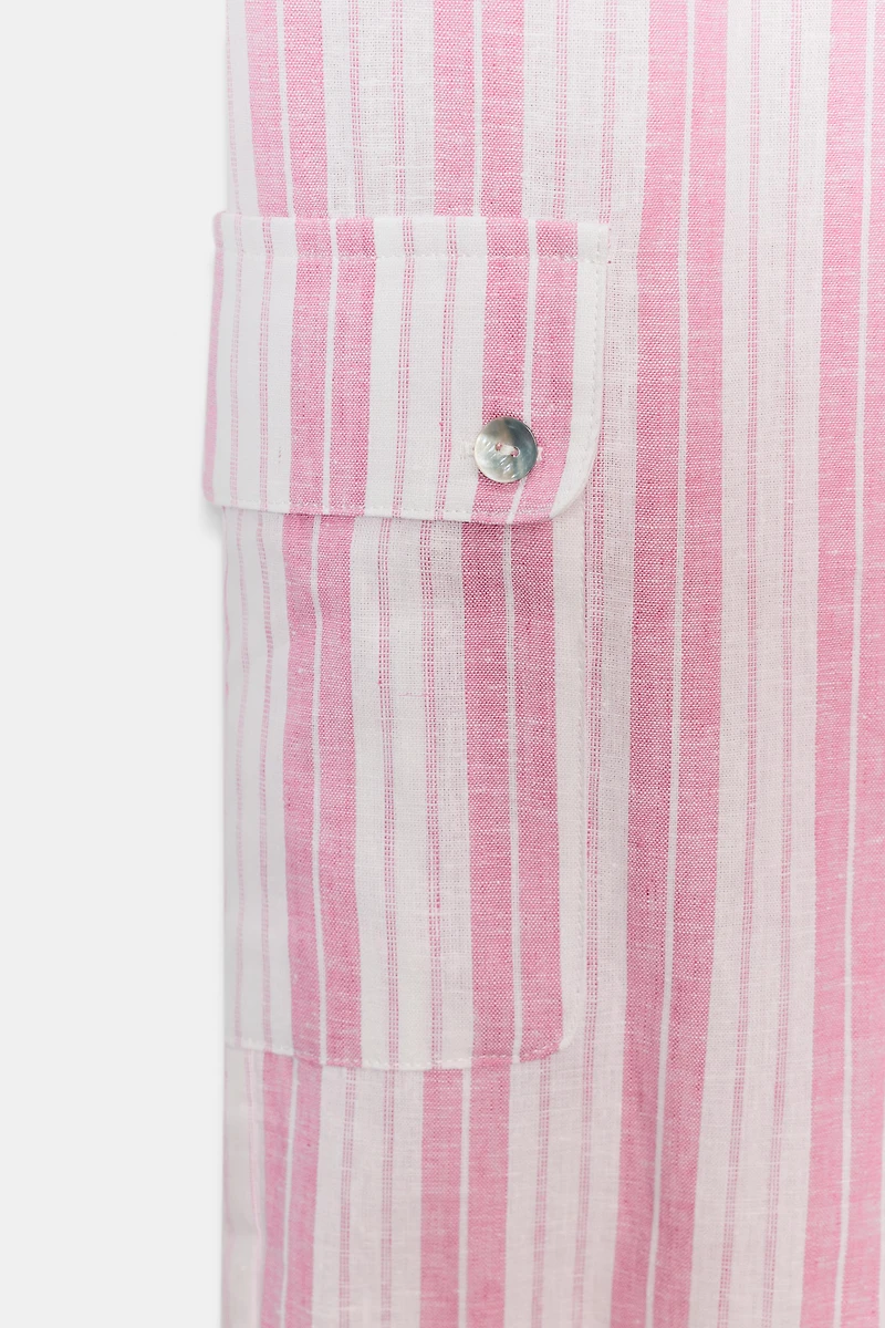 STRIPED RUCHED PANTS