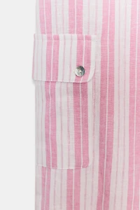 STRIPED RUCHED PANTS