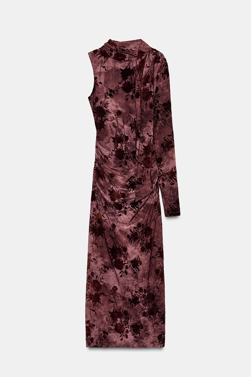 LONG SCARF PRINT DRESS
