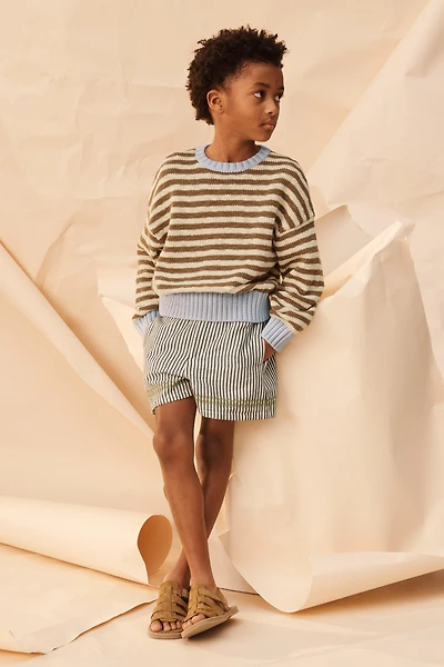 CONTRAST EMBROIDERED STRIPED SHORTS LIMITED EDITION