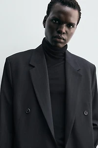 DOUBLE BREASTED PINSTRIPE SUIT BLAZER