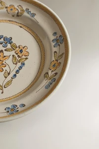 FLORAL TERRACOTTA SIDE PLATE