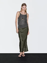 Long satin skirt