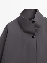 Short cotton cape jacket