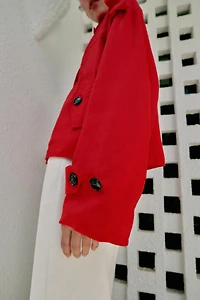 HIGH COLLAR LINEN JACKET