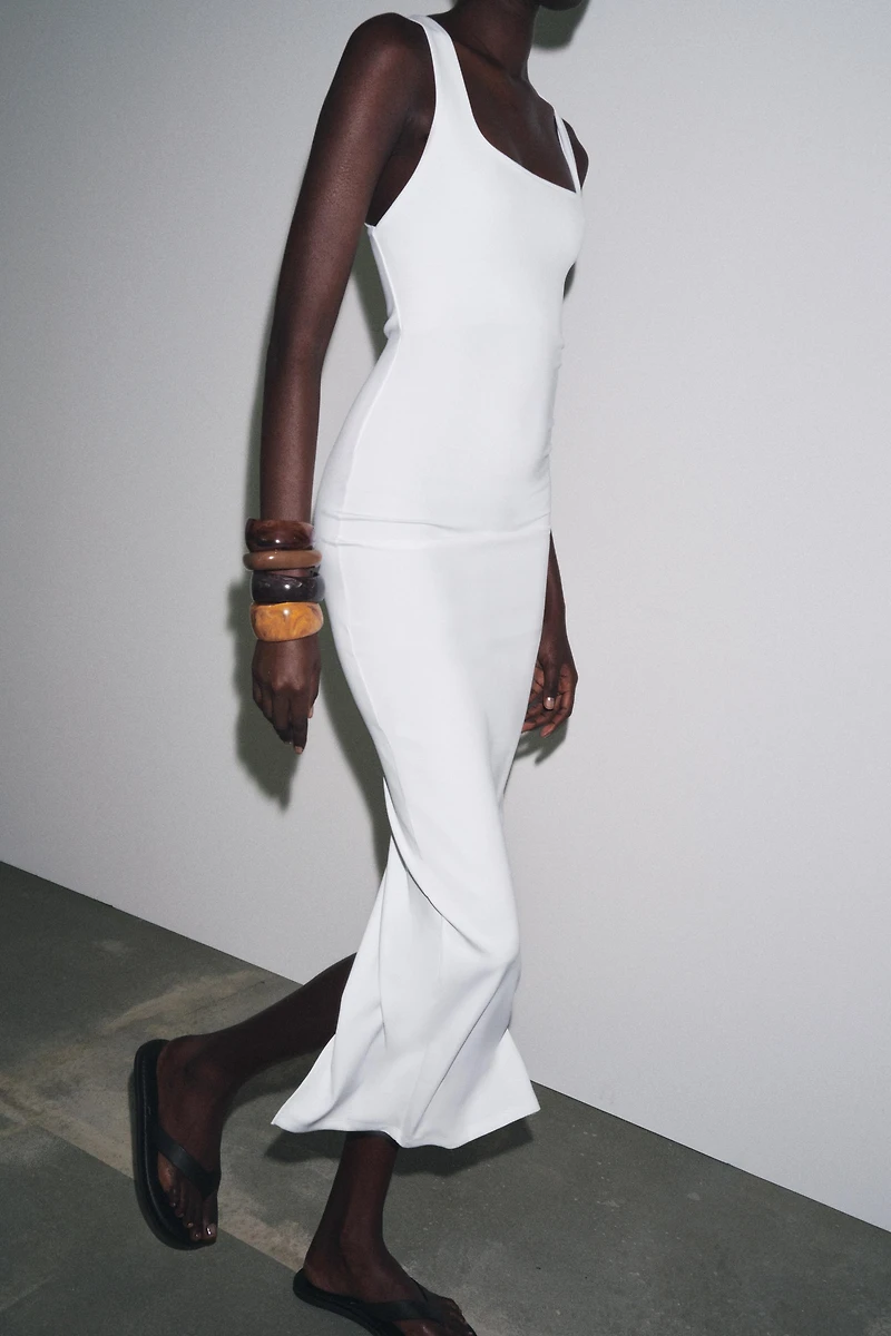 LONG POLYAMIDE BLEND DRESS