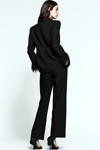 HIGH-WAISTED STRAIGHT LEG PANTS