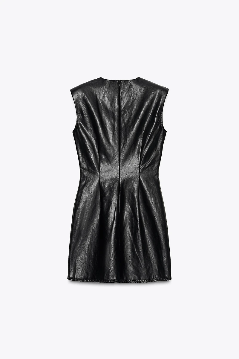 FAUX LEATHER MINI DRESS