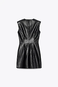 FAUX LEATHER MINI DRESS