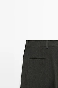 Melange trousers with linen side piece