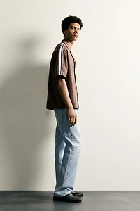 CONTRAST EMBROIDERED STRIPE SHIRT