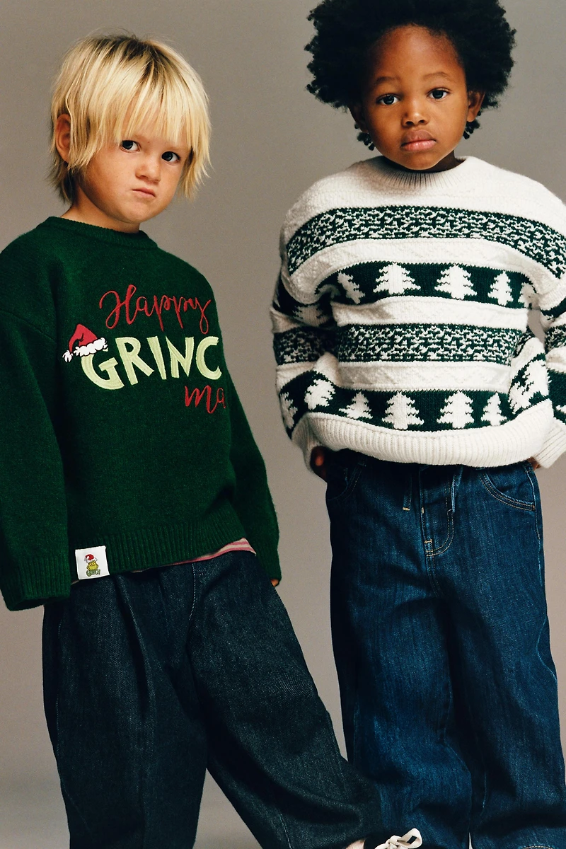 TREE PRINT KNIT SWEATER