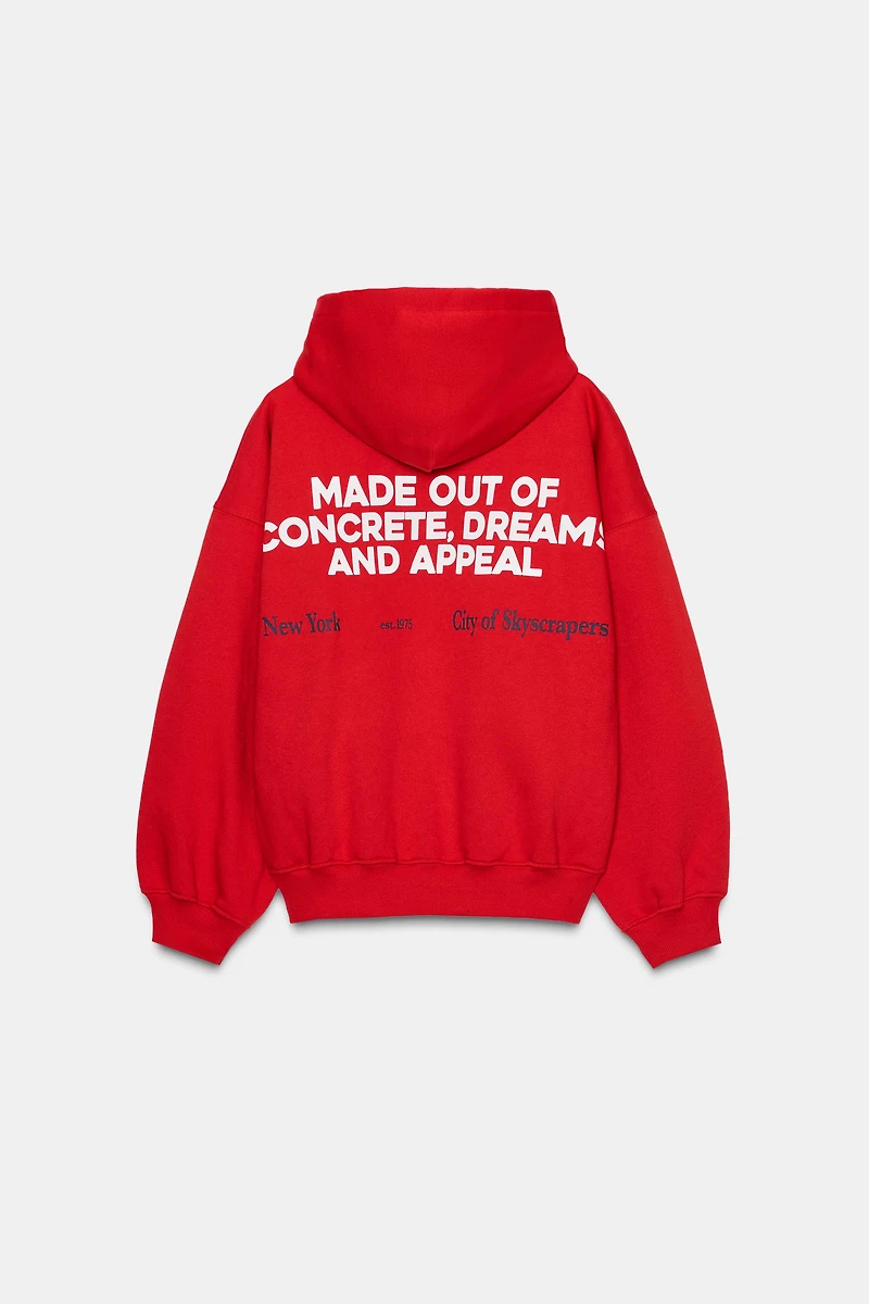 TEXT HOODIE SWEATSHIRT