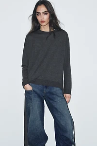 PLAIN KNIT JUMPER WITH SIDE STRAPS