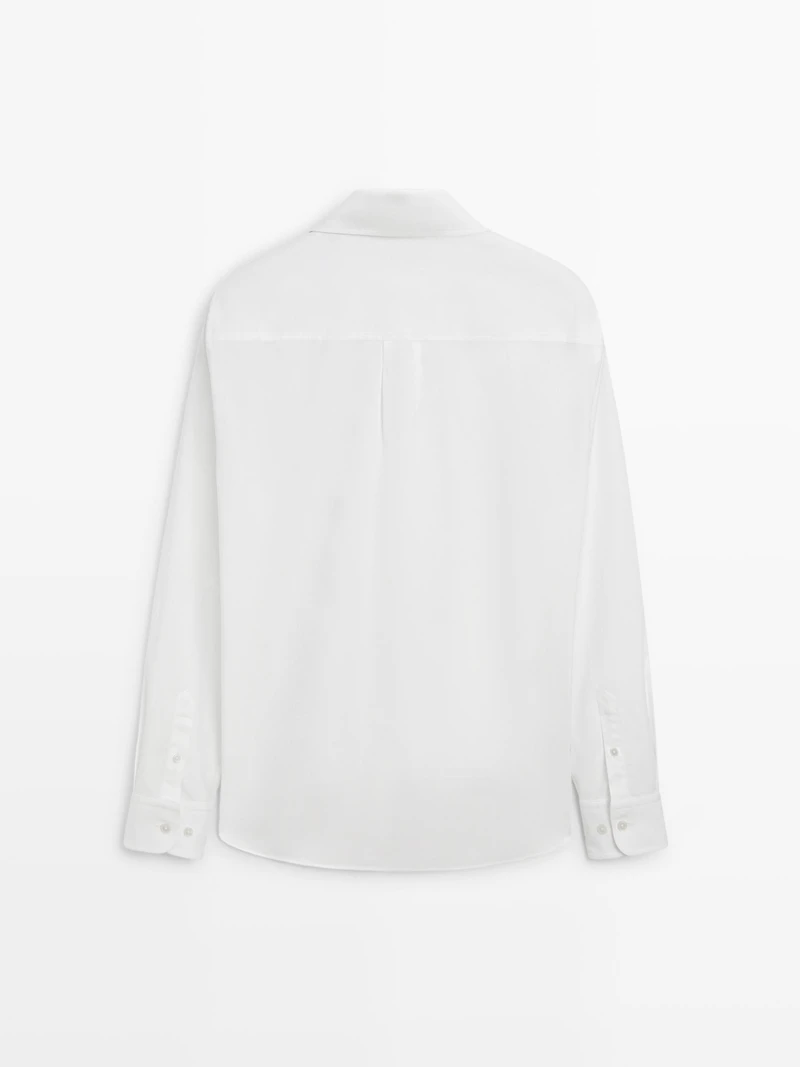 Regular fit melange shirt