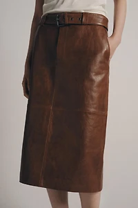 100% LEATHER PENCIL SKIRT ZW COLLECTION LIMITED EDITION