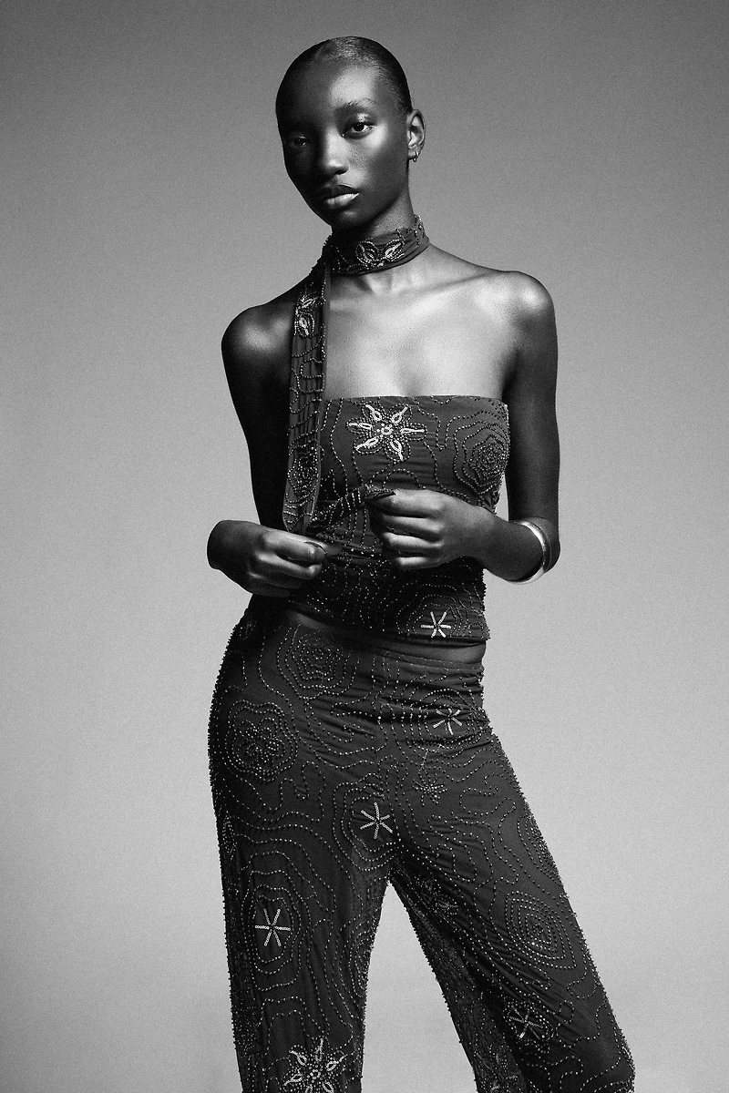 BEADED SCARF TOP