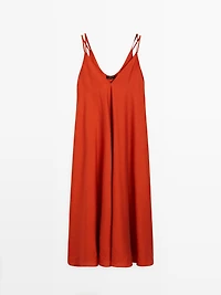 Robe longue fluide double tissu