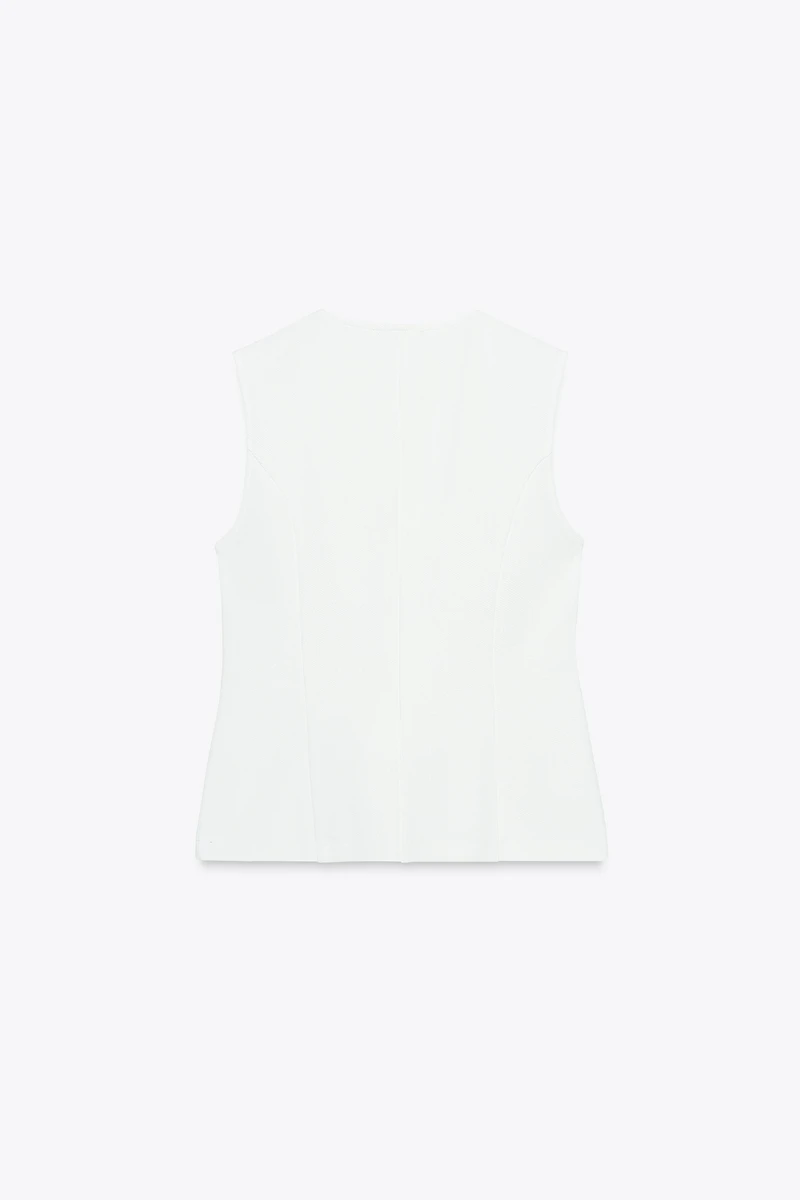 TOP GILET SERGÉ BOUTONS