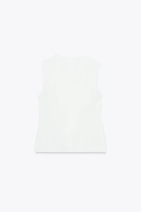 TOP GILET SERGÉ BOUTONS
