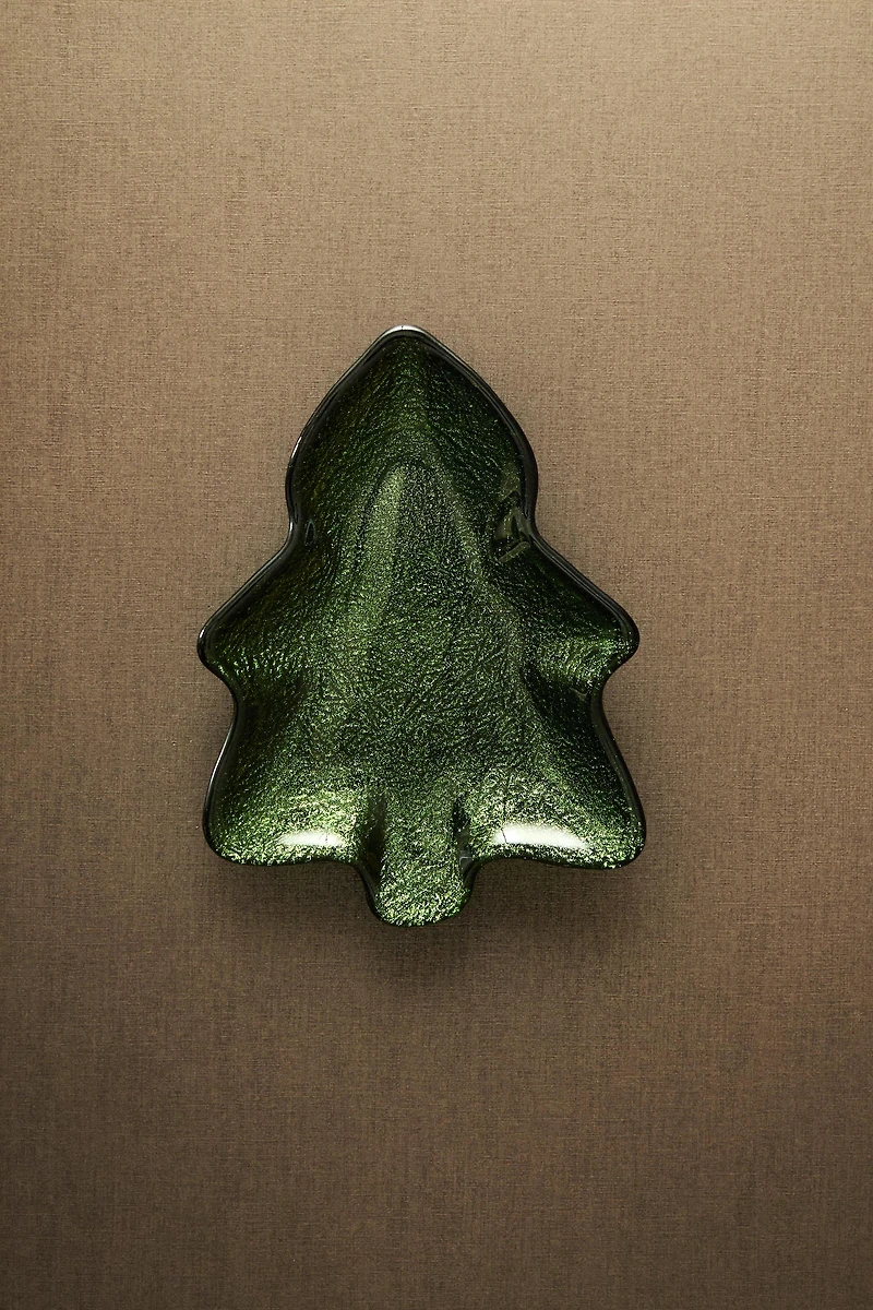 CHRISTMAS TREE GLASS BOWL