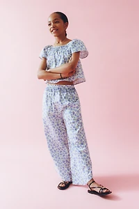 FLORAL PRINT WIDE LEG PANTS