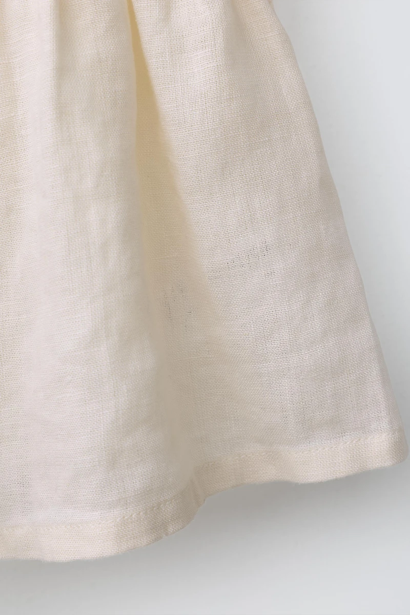 100% LINEN LACE COLLAR BLOUSE