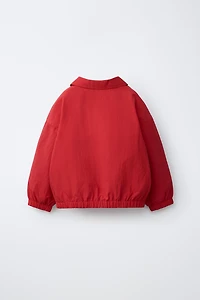 LIGHTWEIGHT EMBROIDERED TEXT WATER REPELLENT RAINCOAT
