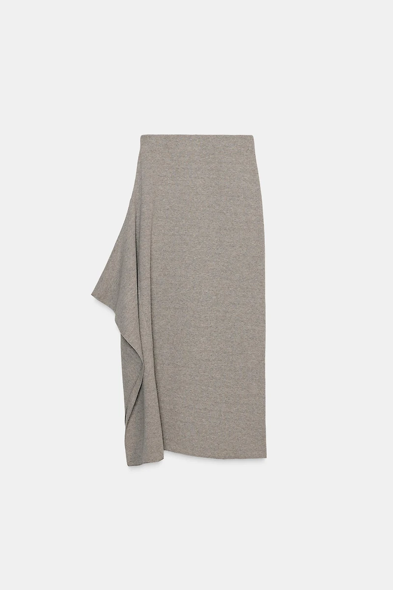 ASYMMETRIC MIDI SKIRT