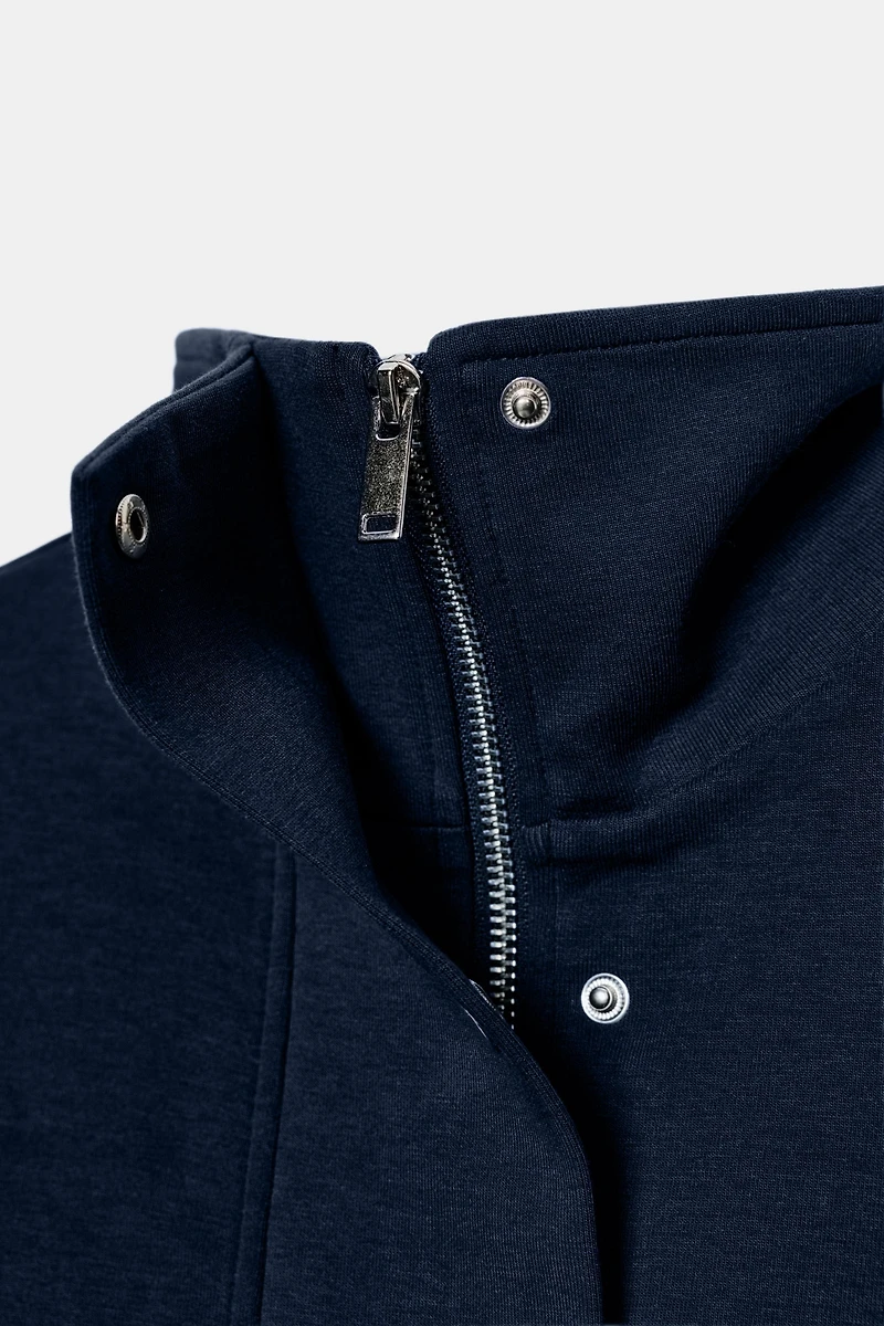 INTERLOCK HIGH-NECK BOMBER JACKET