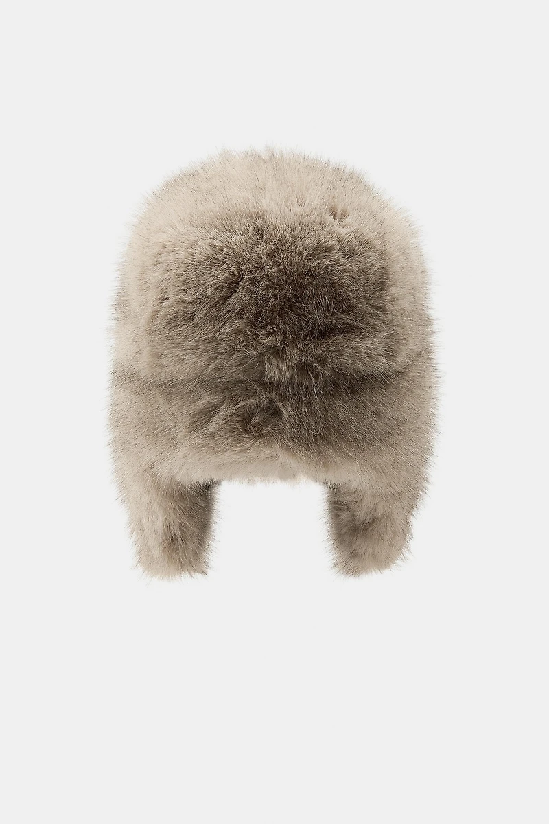 FAUX FUR AVIATOR HAT