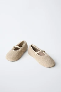 FAUX FUR BALLET FLATS