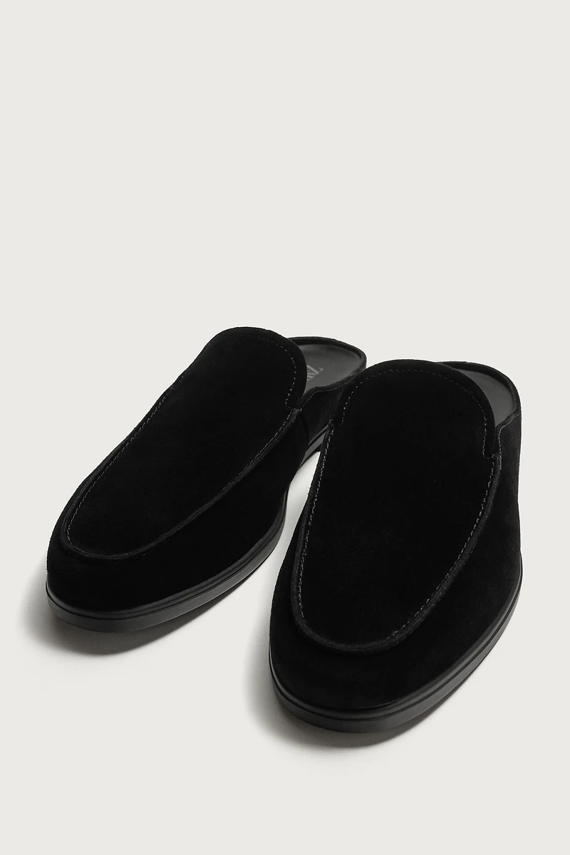LEATHER MULE LOAFERS