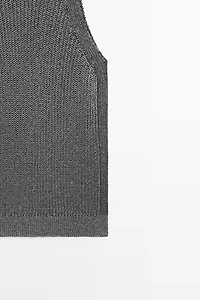 Metallic knit halter top - STUDIO