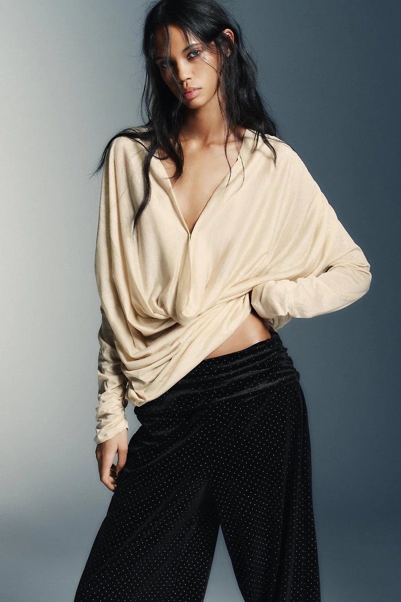 PANTALON BAGGY EN VELOURS BRILLANT