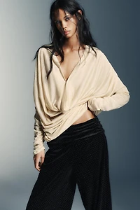 PANTALON BAGGY EN VELOURS BRILLANT