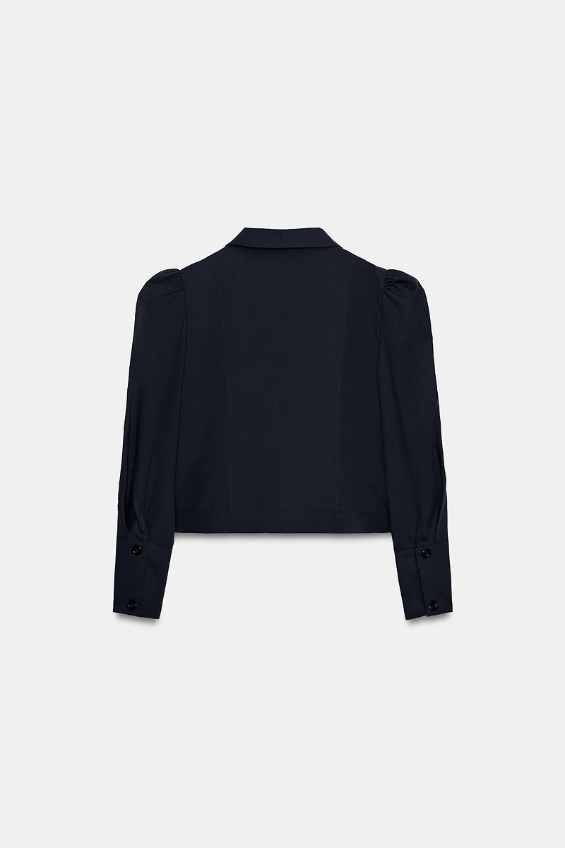 SHORT GATHERED-SHOULDER BLAZER