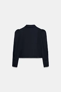 SHORT GATHERED-SHOULDER BLAZER